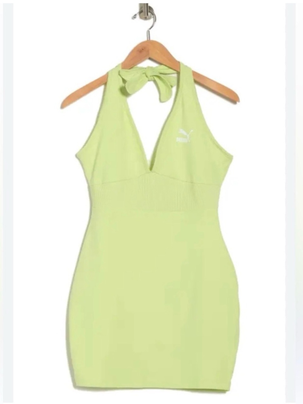 PUMA Neon Lime Halter Bodycon Dress